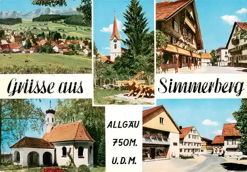 Simmerberg Panorama Kirche Kapelle Hauptstrasse Innenstadt Simmerberg