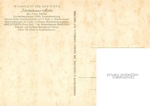 Sohren Gaststaette Schinderhannes Hoehle Bauernschaenke Sohren