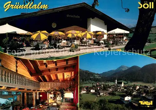 Soell_Tirol Bergrestaurant Gruendlalm Gastraum Panorama Soell_Tirol