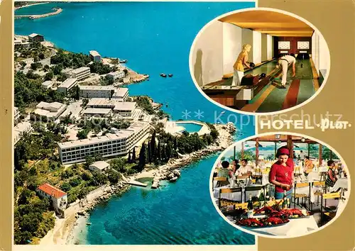 Split_Spalato Fliegeraufnahme Hotel Plat Kegelbahn Speisesaal Split_Spalato