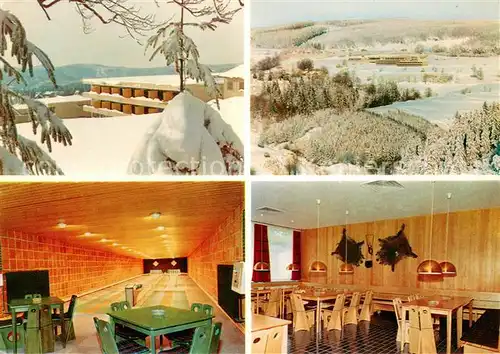 St_Andreasberg_Harz Ferienhotel Gastraum Kegelbahn Winterlandschaft St_Andreasberg_Harz