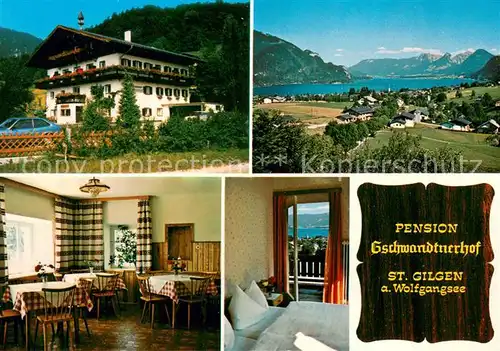 St_Gilgen_Salzkammergut Pension Gschwandtnerhof Gastraum Fremdenzimmer Panorama Alpen St_Gilgen_Salzkammergut