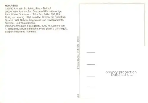 St_Jakob_Ahrntal Gaestehaus Pension Garni Moaregg St_Jakob_Ahrntal