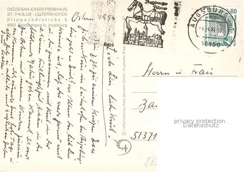 Stadtbergen Dioezesan Exerzitienhaus St Paulus Leitershofen Fliegeraufnahme Stadtbergen