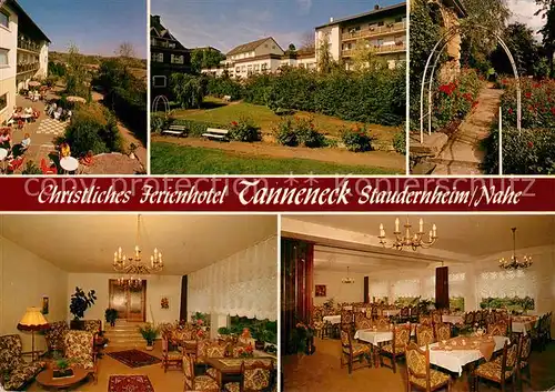 Staudernheim Christliches Ferienhotel Tanneneck Restaurant Garten Rosenbeet Staudernheim