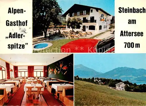 Steinbach_Attersee Alpengasthof Adlerspitze Gastraum Panorama Steinbach Attersee