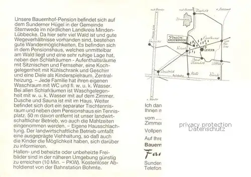 Stemwede Pension Kreienbrock Gaststube Tennisplatz Waldpartie Stemwede