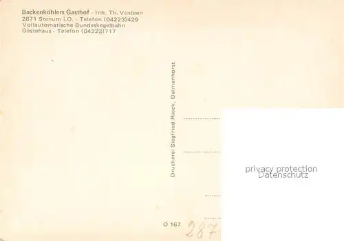 Stenum Backenkoehlers Gasthof Wildgehege Stenum