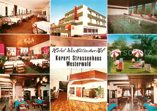 Strassenhaus Hotel Westfaelischer Hof im Westerwald Restaurant Hallenbad Garten Strassenhaus