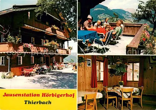 Thierbach_Wildschoenau Jausenstation Hoerbigerhof Terrasse Gaststube Thierbach Wildschoenau