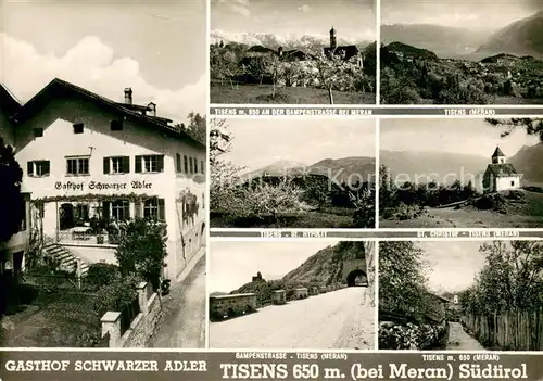 Tisens_Merano_Suedtirol Gasthof Schwarzer Adler Ortsansicht Kapelle Bergstrasse Alpen Tisens_Merano_Suedtirol