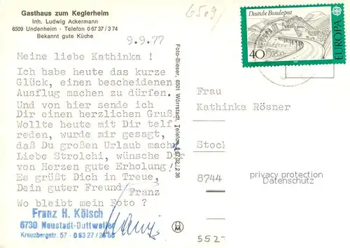 Undenheim Gasthaus zum Keglerheim Restaurant Kegelbahn Undenheim