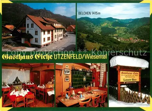 Utzenfeld_Schwarzwald Gasthaus Eiche Gastraum Landschaftspanorama mit Belchen Utzenfeld Schwarzwald