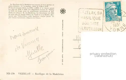 Vezelay Basilique de la Madeleine Vezelay