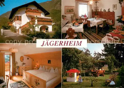 Vilpian_Suedtirol Gaestehaus Pension Jaegerheim Doppelzimmer Gastraum Garten Vilpian Suedtirol