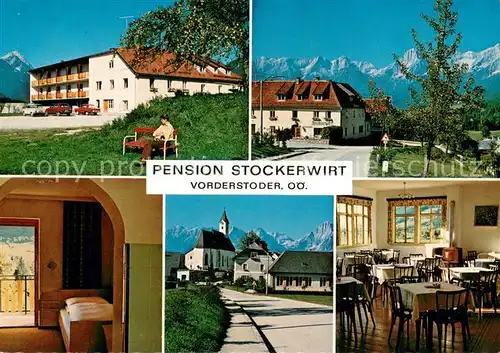 Vorderstoder Gasthof Pension Stockerwirt Ortsmotiv mit Kirche Alpenblick Vorderstoder