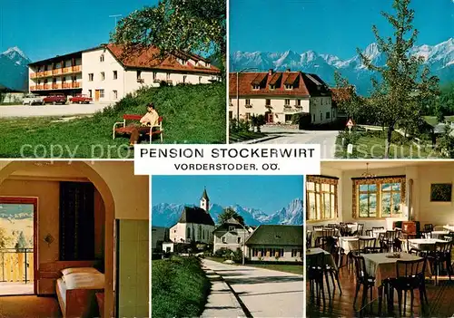 Vorderstoder Gasthof Pension Stockerwirt Ortsmotiv mit Kirche Alpenblick Vorderstoder