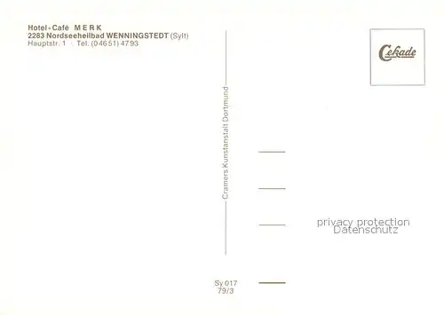 Wenningstedt_Sylt Hotel Cafe Merk Nordseeheilbad Wenningstedt_Sylt