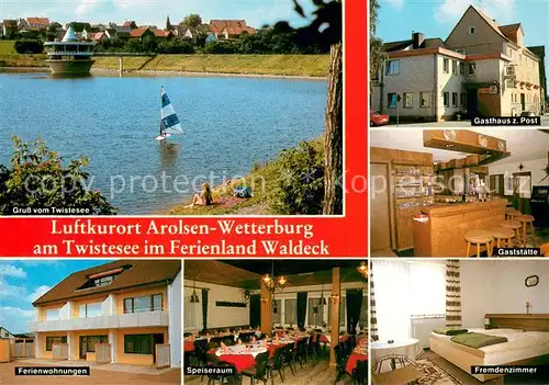 Wetterburg Gasthaus zur Post am Twistersee Ferienwohnungen Speisesaal Bar Gaestezimmer Wetterburg
