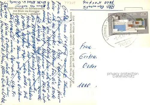 Wolfach Fliegeraufnahme mit Kinzigtal Wolfach