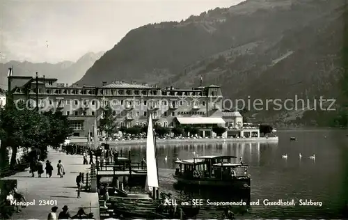 Zell_See Seepromenade Grandhotel Fahrgastschiff Bootsanleger Zell_See