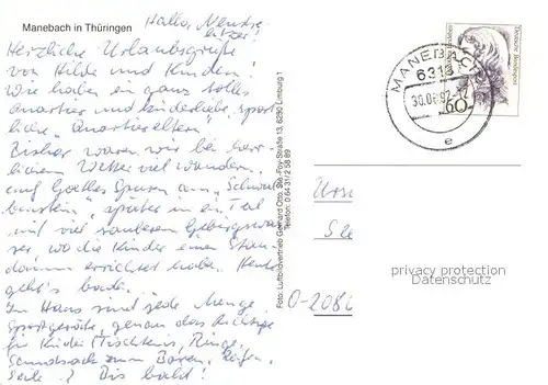 AK / Ansichtskarte Manebach Fliegeraufnahme Manebach