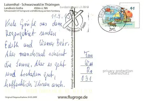 AK / Ansichtskarte Luisenthal Schwarzwald mit Turmgrund und Kaefernburg auf dem Turmberg Fliegeraufnahme Luisenthal