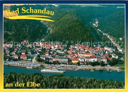 AK / Ansichtskarte Bad_Schandau Elbepartie Fliegeraufnahme Bad_Schandau
