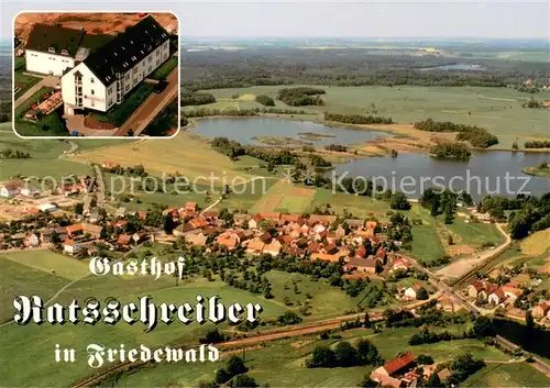 AK / Ansichtskarte Friedewald_Moritzburg Fliegeraufnahme mit Gasthof Ratsschreiber Friedewald Moritzburg