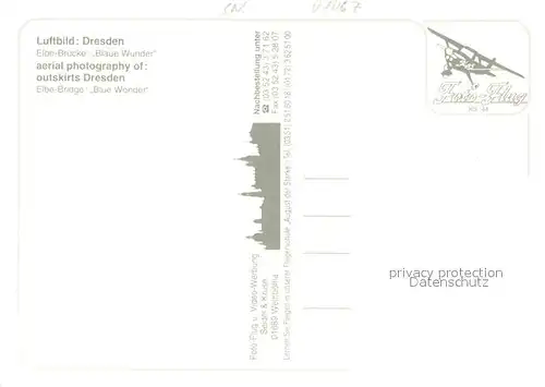 AK / Ansichtskarte Dresden Elbe Bruecke Blaues Wunder Fliegeraufnahme Dresden