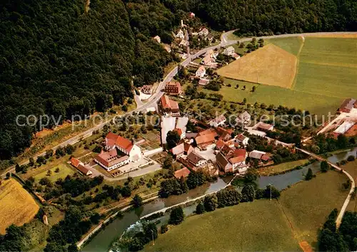 AK / Ansichtskarte Gemuenden_Main Franziskaner Minoriten Kloster Schoenau Fliegeraufnahme Gemuenden Main