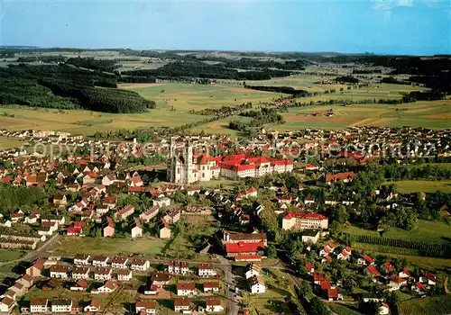 AK / Ansichtskarte Ottobeuren Fliegeraufnahme mit Benediktinerabtei Ottobeuren