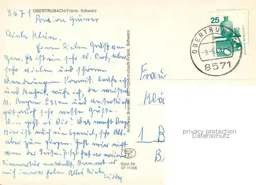 AK / Ansichtskarte Obertrubach Fliegeraufnahme  Obertrubach