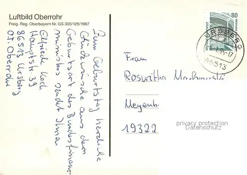 AK / Ansichtskarte Oberrohr Fliegeraufnahme  Oberrohr