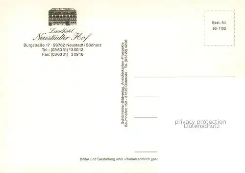 AK / Ansichtskarte Neustadt_Harz Landhotel Neustaedter Hof Schwimmbad Park Fliegeraufnahme  Neustadt_Harz