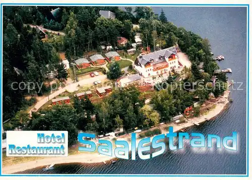 AK / Ansichtskarte Bucha_Unterwellenborn Hotel Restaurant Saalestrand Fliegeraufnahme  Bucha_Unterwellenborn