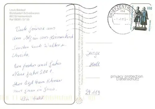 AK / Ansichtskarte Heimenkirch Fliegeraufnahme Heimenkirch