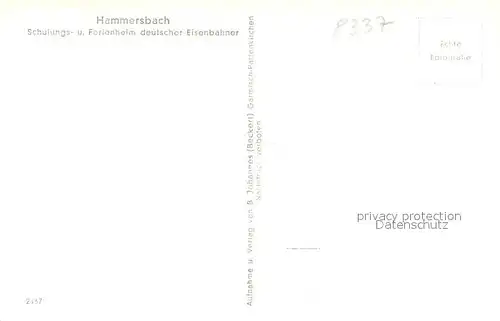 AK / Ansichtskarte Hammersbach_Rott Schulungs  und Ferienheim deutscher Eisenbahner Alpenblick Hammersbach Rott