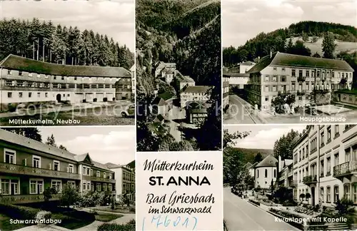 AK / Ansichtskarte Bad_Griesbach_Schwarzwald  Muetterkurheim St. Anna Kuranlagen mit Kapelle Schwarzwald Bad_Griesbach