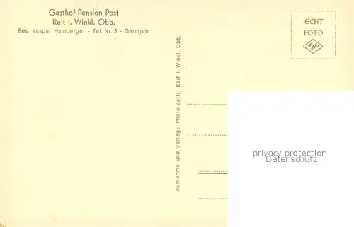 AK / Ansichtskarte Reit_Winkl Gasthof Pension Post Reit_Winkl