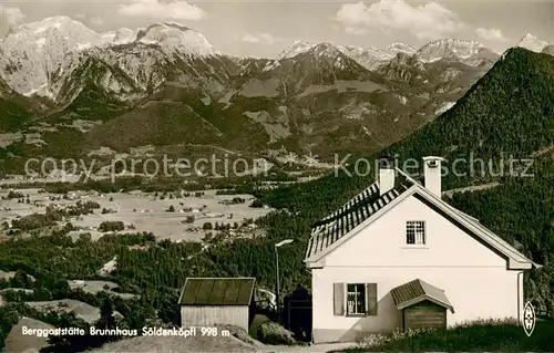 AK / Ansichtskarte Berchtesgaden Berggaststaette Brunnhaus Soeldenkoepfl Alpenpanorama Berchtesgaden