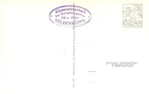 AK / Ansichtskarte Berchtesgaden Berggaststaette Brunnhaus Soeldenkoepfl Alpenpanorama Berchtesgaden