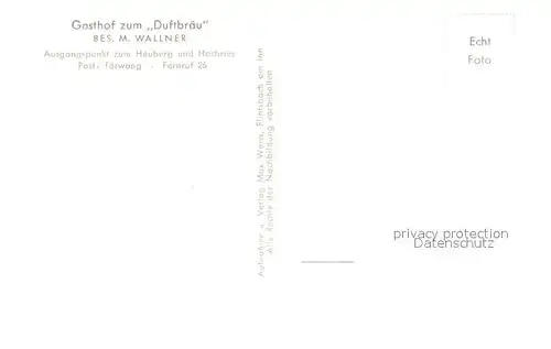 AK / Ansichtskarte Toerwang Gasthof zum Duftbraeu Toerwang