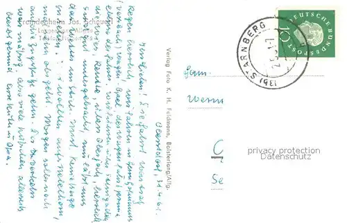 AK / Ansichtskarte Langenwang_Fischen Fremdenheim Jos. Scheuerl Langenwang Fischen