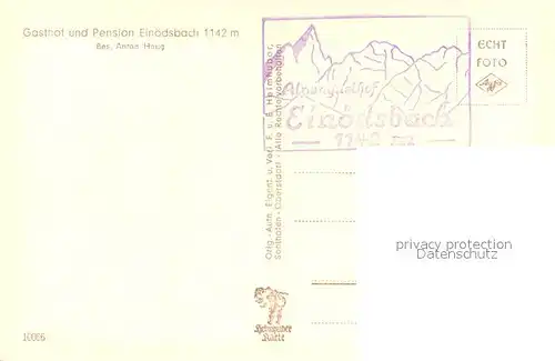 AK / Ansichtskarte Einoedsbach Alpengasthof Pension Alpenpanorama Einoedsbach
