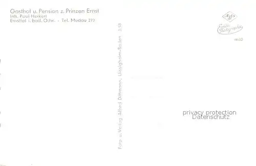 AK / Ansichtskarte Ernsttal_Baden Gasthof Pension zum Prinzen Ernst Schloss Waldleiningen Ernsttal Hirsch Wildschweine Ernsttal_Baden
