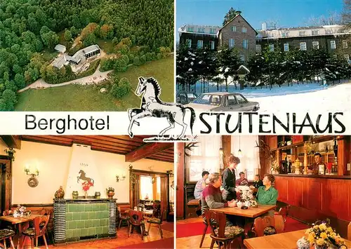 AK / Ansichtskarte Vesser_Rennsteig Berghotel Stutenhaus Restaurant Kaminzimmer Fliegeraufnahme Vesser_Rennsteig
