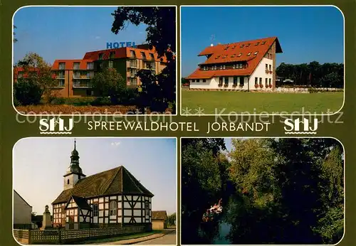 AK / Ansichtskarte Rickshausen_Niewitz Spreewaldhotel Jorbandt Kirche Wasserstrasse 