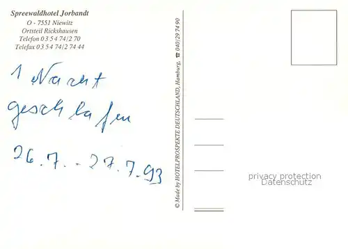 AK / Ansichtskarte Rickshausen_Niewitz Spreewaldhotel Jorbandt Kirche Wasserstrasse 