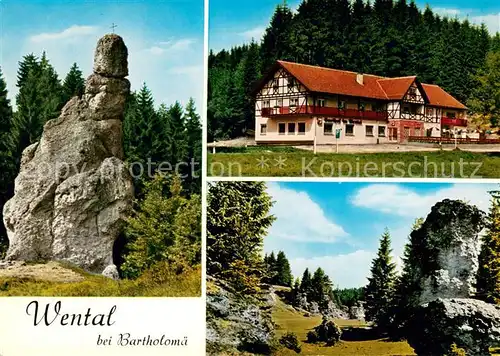AK / Ansichtskarte Bartholomae Gasthof im Wental Landschaftspanorama Felsen Bartholomae